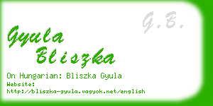 gyula bliszka business card